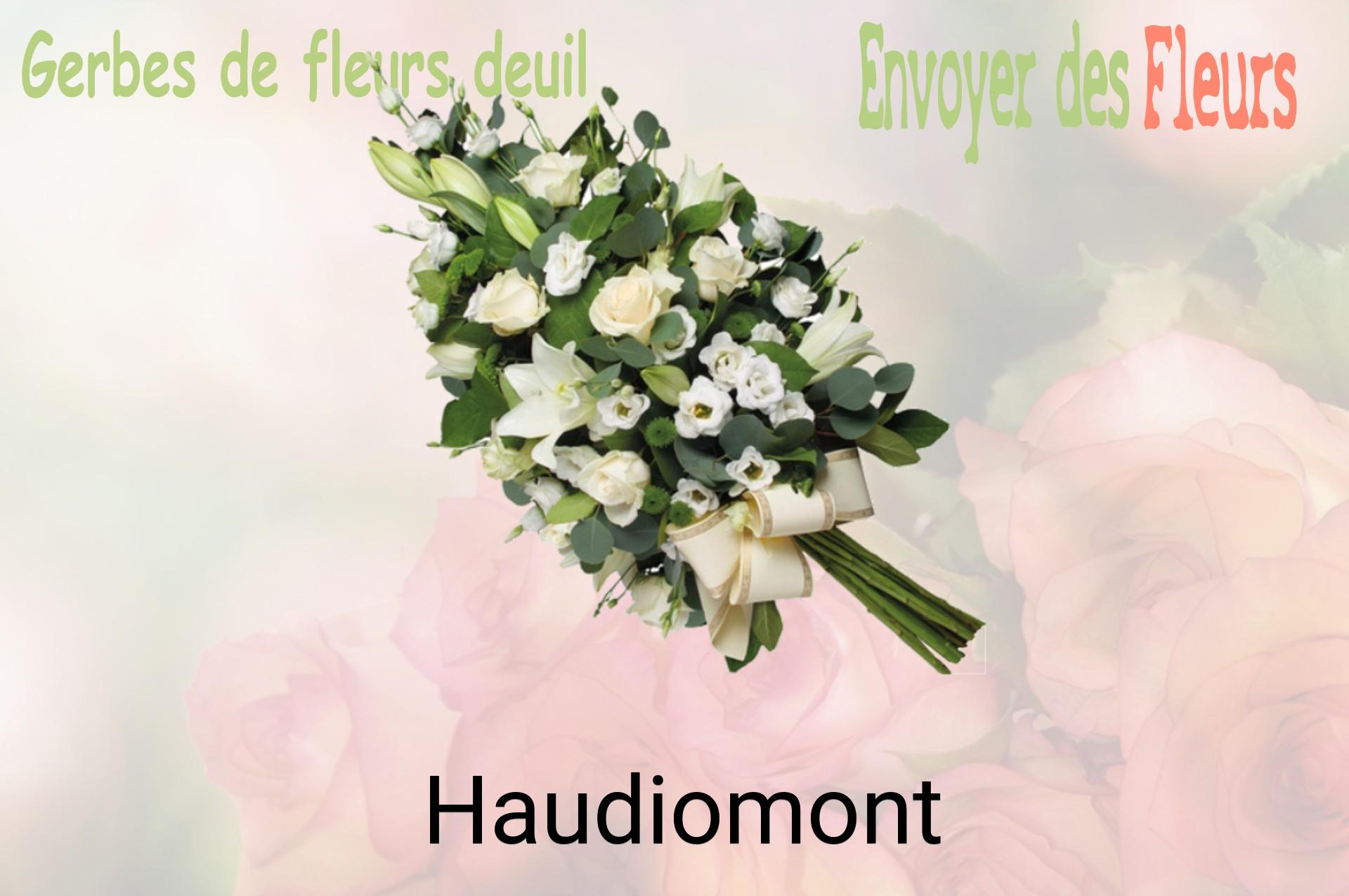 Gerbe de fleurs de deuil livrée à Haudiomont